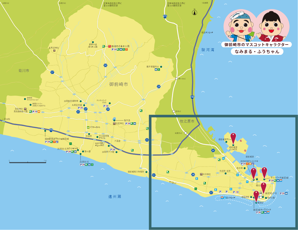 港・岬エリアの地図