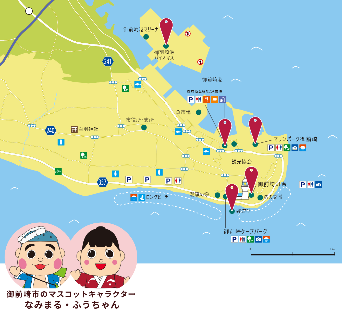 港・岬エリアの地図