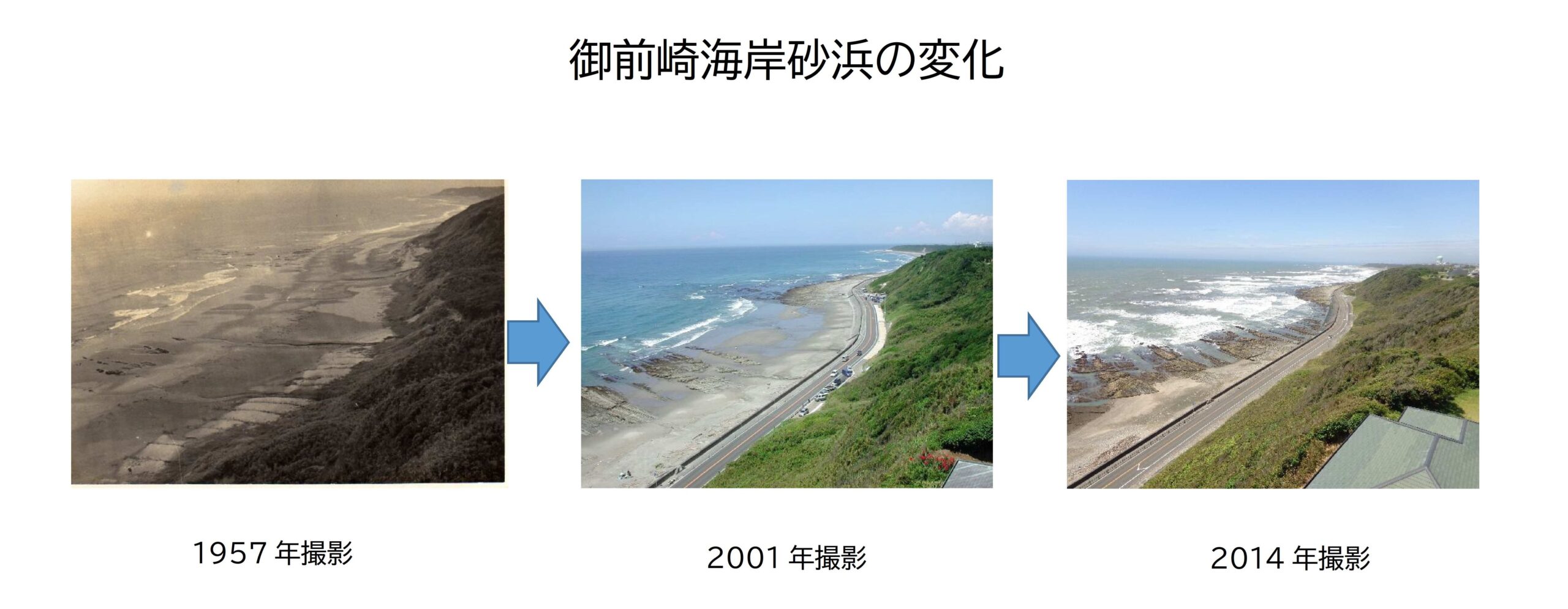 写真で見る御前崎海岸砂丘の変化